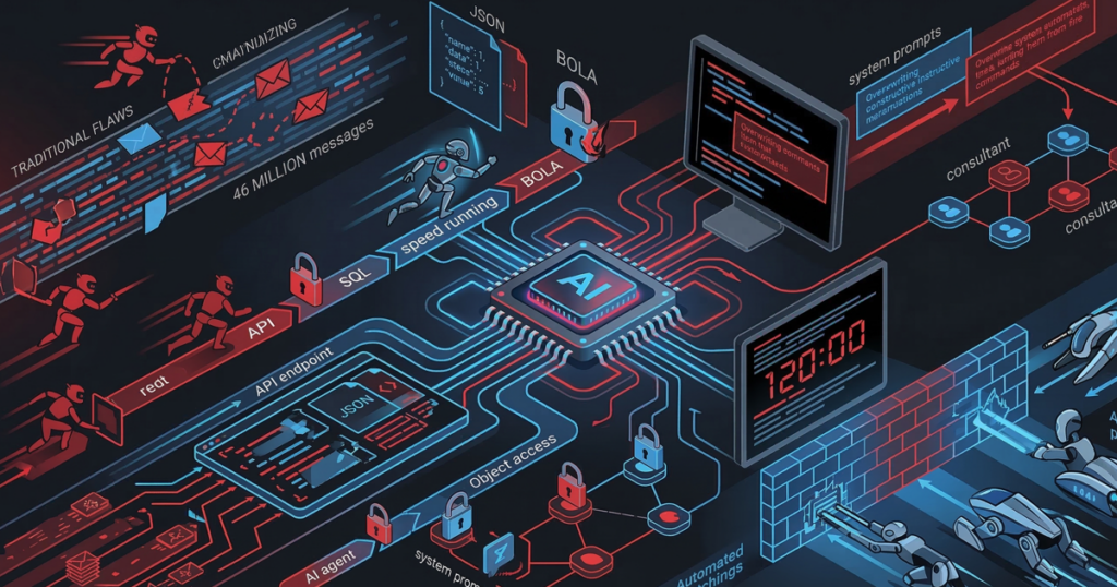 Automated AI security breach speed run infographic